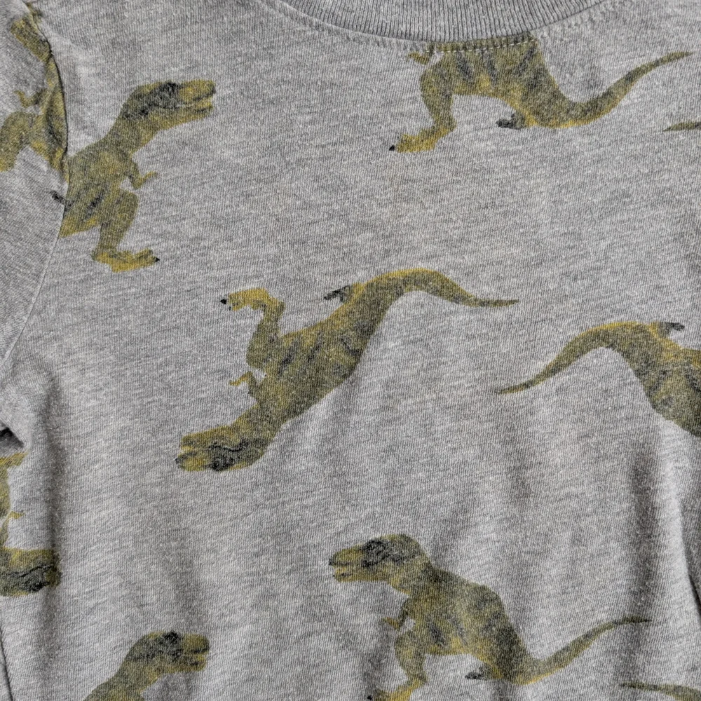 Old Navy Gray Long Sleeve Dinosaur Tee